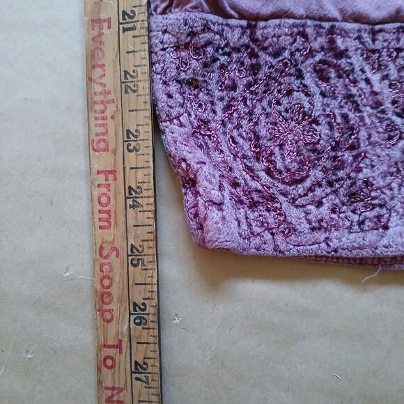 Vintage French Gear Marroon 2 piece Set Size S Shirt & Pants Embroidered Velvet - Picture 12 of 13